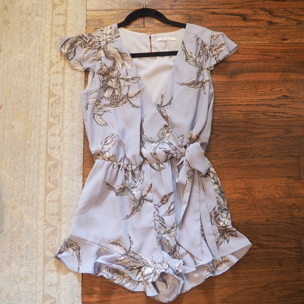 Tularosa Ashby Purple Floral wrap Romper